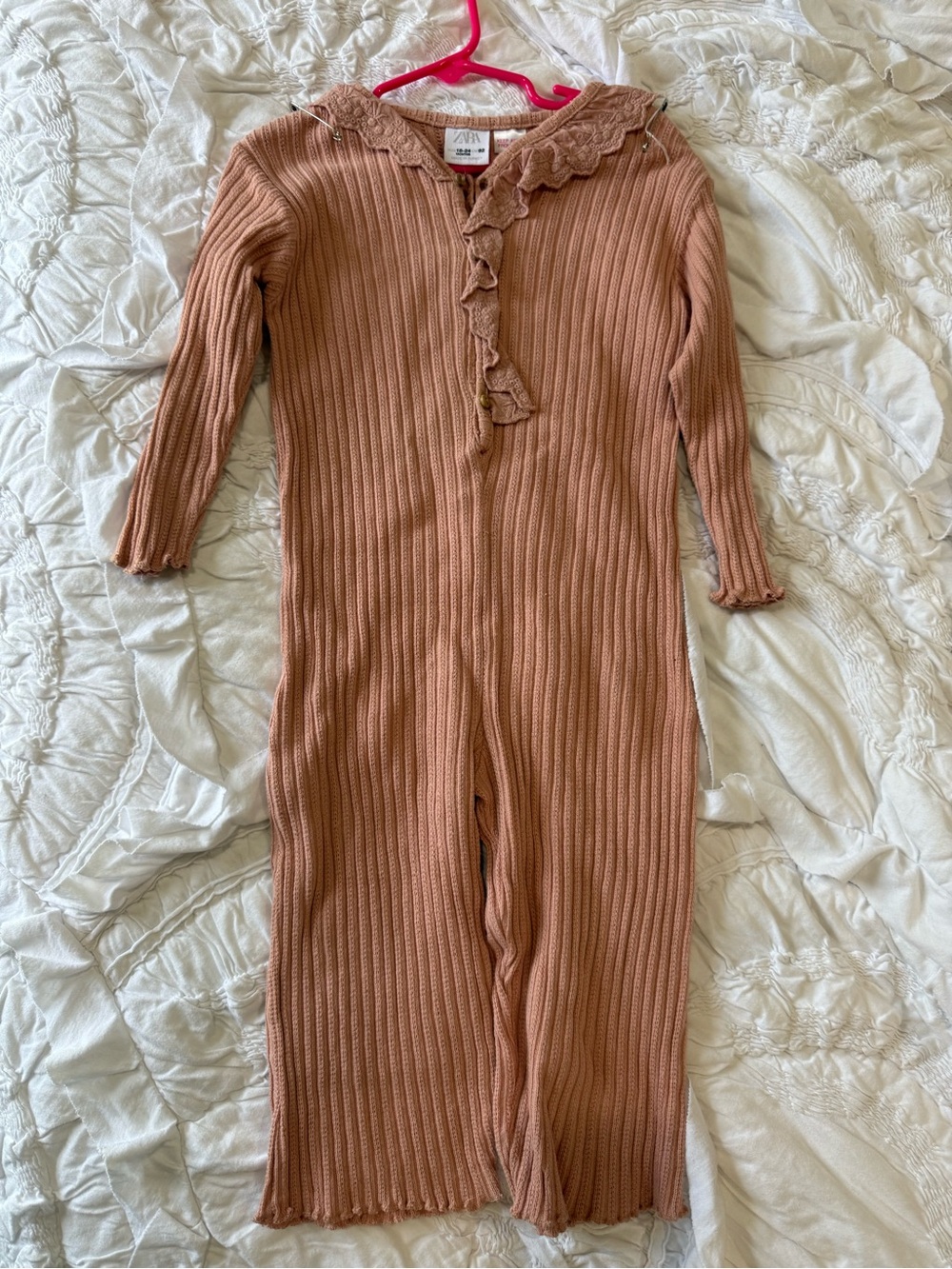Zara Ribbed Soft Pink jumpsuit